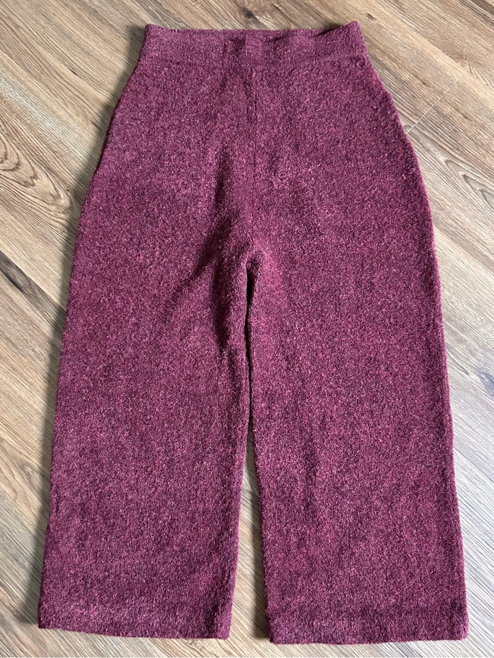 Ballantyne Wide Leg Pull On Wool Crop Pants IT 42 Burgundy Small* Italy Knit